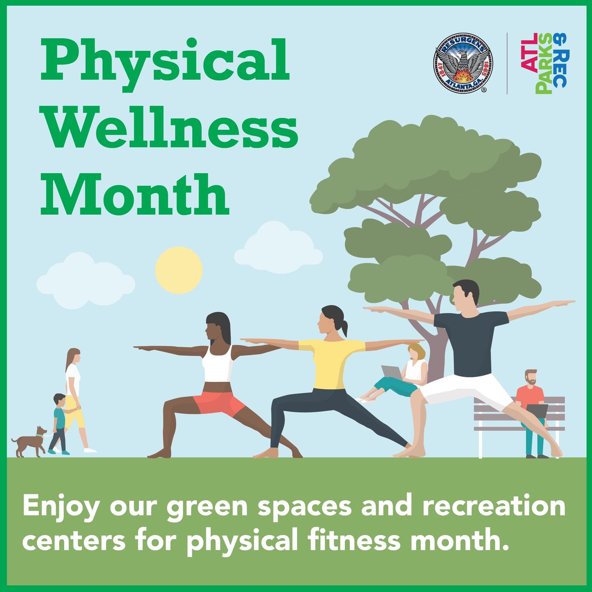 April is Physical Wellness Month and we’re celebrating by highlighting our green spaces and recreation centers during physical fitness month.

🏃🏽‍♀️We challenge our neighbors to get out and enjoy our parks for at least 30 minutes a day. 

Be sure to tag us 📸
