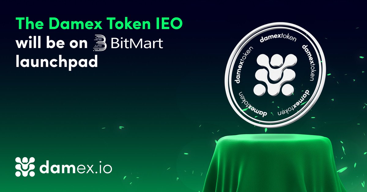💥Great things are happening in the world of Damex!

🚀The #DamexToken Token IEO is just around the corner, set to go live on <a href="/BitMartExchange/">BitMart</a> launchpad on April 19th.

🙌🏼Be a part of the #DamFam community!
.
.
#crypto #launchpad #bitmart #blockchain #movetoearn