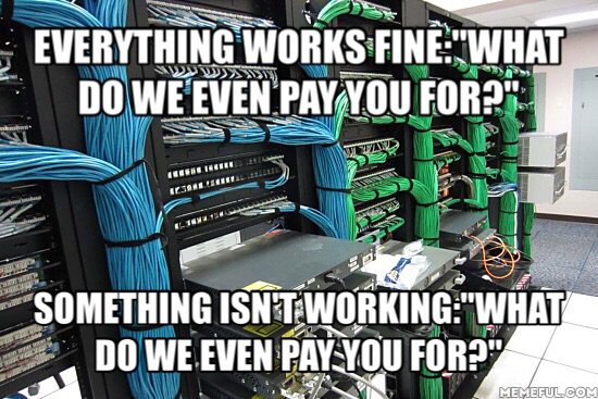 GeekOfAllTrades's tweet image. Damned if you do, damned if you don't! 
#sysadmin #networkadmin #managedservices #blametheitguy #MSP #changeyourpassword