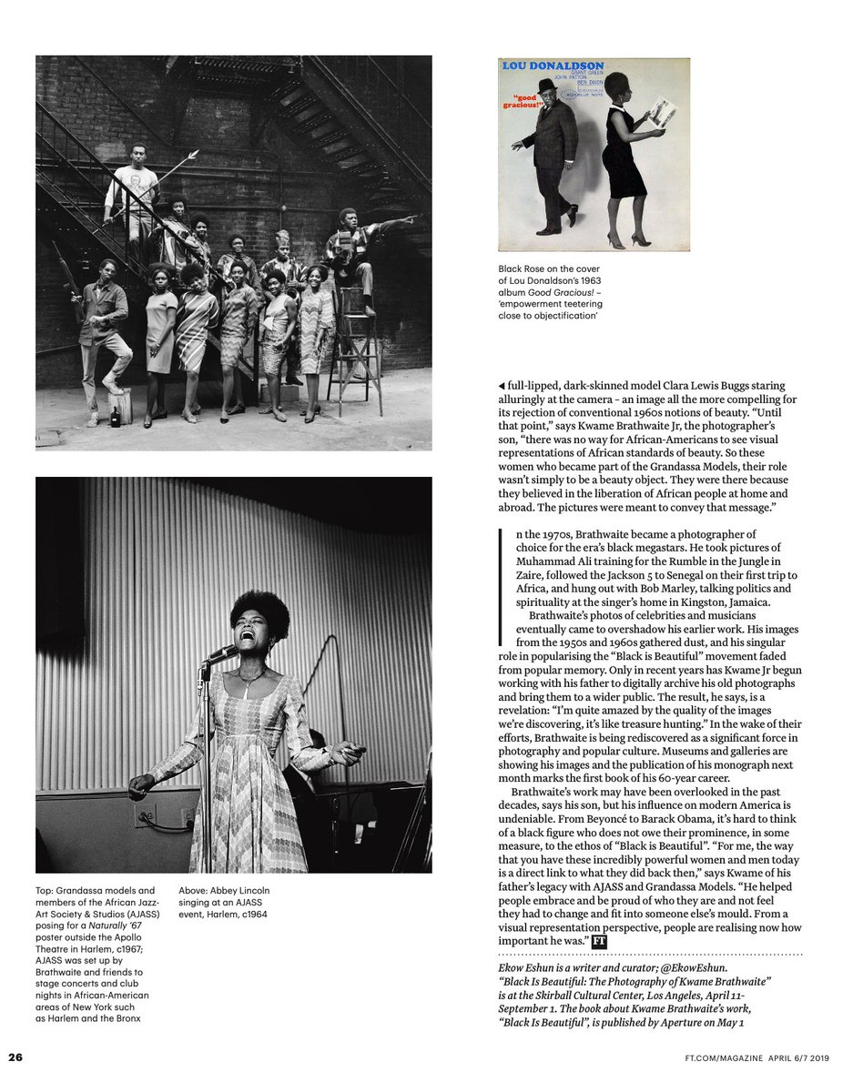 Saddened to hear of the death of the great Kwame Brathwaite. This piece from the <a href="/FTMag/">FT Weekend Magazine</a> by <a href="/EkowEshun/">Ekow Eshun</a> from a few years ago was great to work on ft.com/content/db18ea…