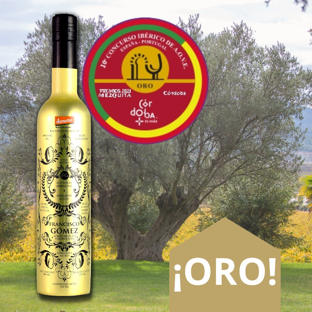 ¡ORO EN LOS PREMIOS MEZQUITA!
FG SERRTA GOLD:
Un #aove 100% arbequina recolectada antes del envero y prensada en frío.
**
¡GOLD MEDAL AT MEZQUITA AWARDS!
FG SERRATA GOLD:
An #evoo 100% Arbequina olive harvested before véraison.
bodegasfranciscogomez.es/producto/franc…