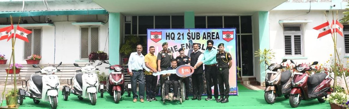 #WeCare #IndianArmy personnel disabled in service were handed over modified scooters at Pathankot supported by @HeroMotoCorp.
#HeroWeCare
#TakingCareOfOurOwnNoMatterWhat...