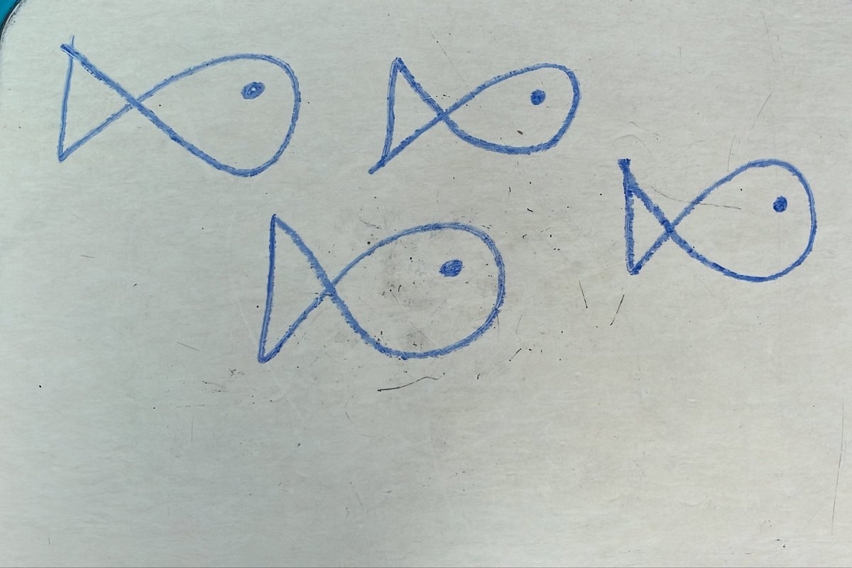 #MATHebdo <a href="/JosetteRapiette/">MATHebdo➡️🐘@MATHebdo@mastodon.scollectif.fr</a> Il y a 10 poissons. 4 poissons sont bleus. Combien il y a de poissons rouges?