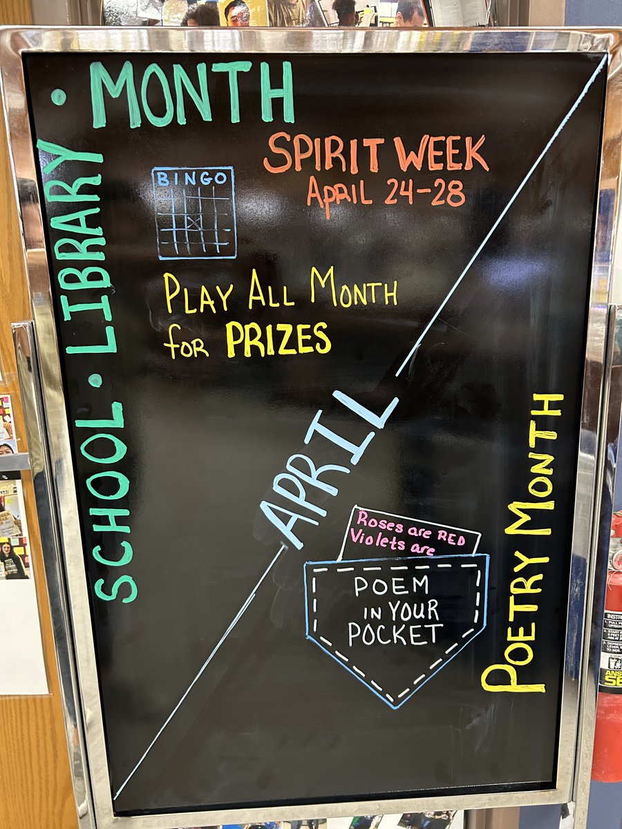HoltLibrary's tweet image. April is School Library Month!
Activities &amp;amp; challenges all month long.
#WSDLibraries #AASLslm