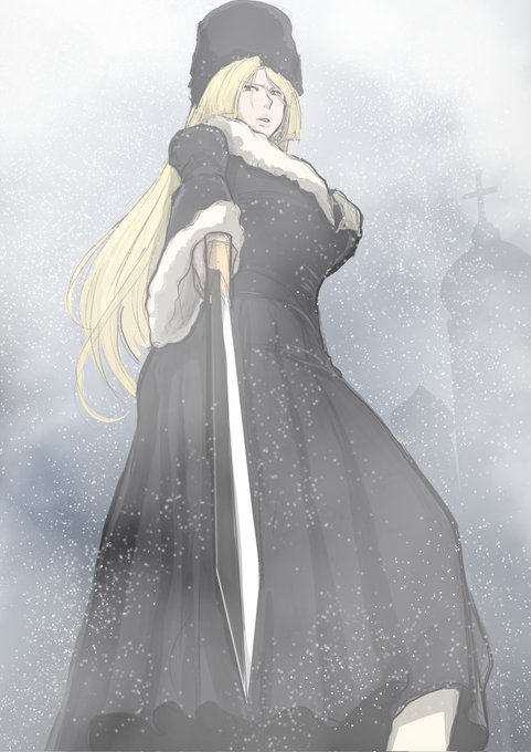 お題箱🎁
 銃夢ラストオーダーのカエルラ・サングウィスをリクエストしたいです
過去編で着ていたロシアっぽい雪国の服装で倒れた敵に剣を突きつけて見下してるところを敵側の主観視点でお願いします 