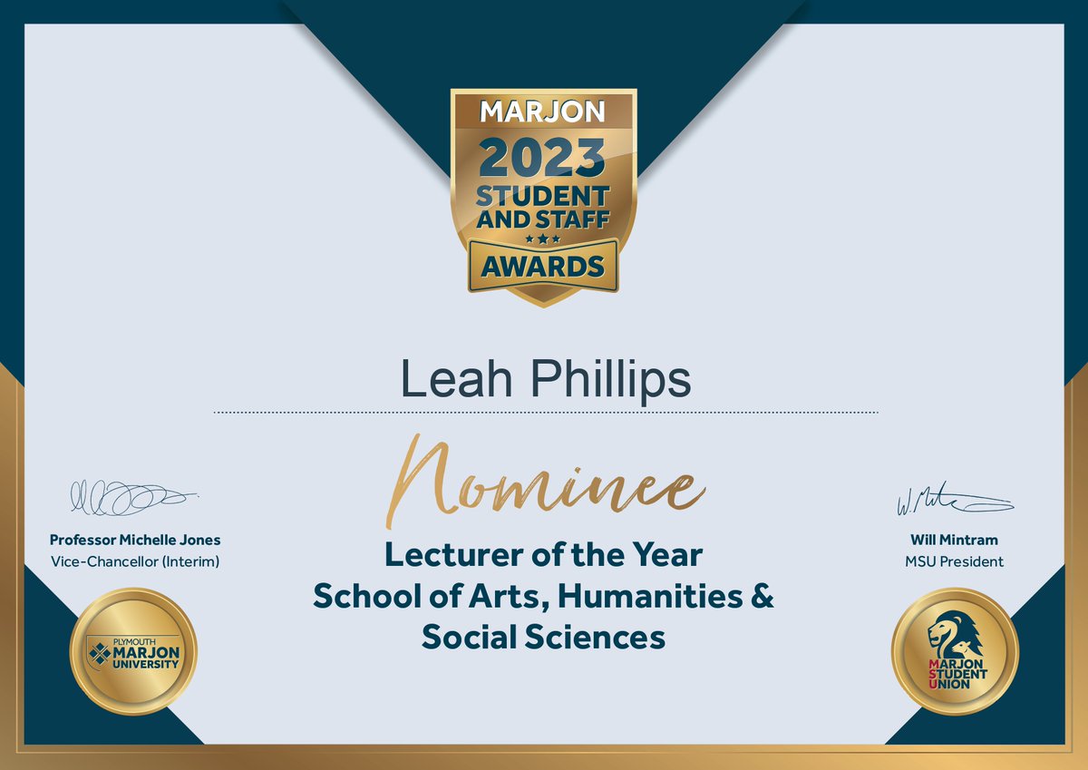 Le_phill's tweet photo. I really do have the best students. 

I'm utterly honoured they've nominated me for Lecturer of the Year - Arts, Humanities &amp; Social Sciences... 

And, I didn't even bribe them. ;-) 
@EnglishMarjon @marjonuni https://t.co/yM6ryxb5Qy