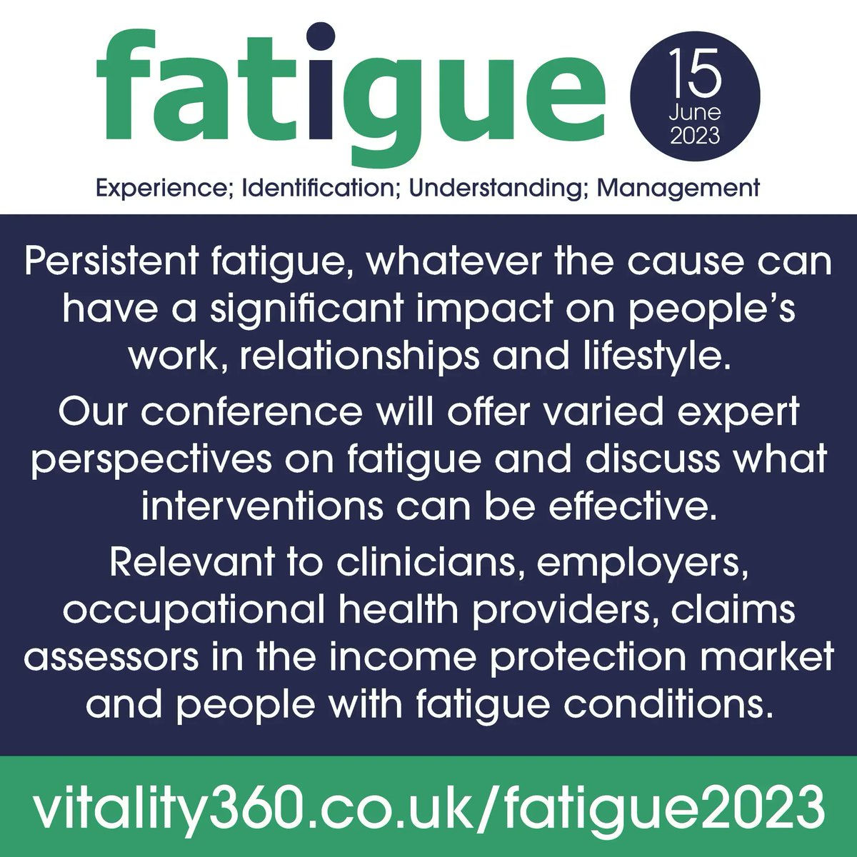 buff.ly/3zl8iJR #fatigue #fatigueconferencev360 #rehabilitation #incomeprotection #insurance #health #mecfs #LongCovid #postviralfatigue #Fibromyalgia #work #returntowork #health #POTS