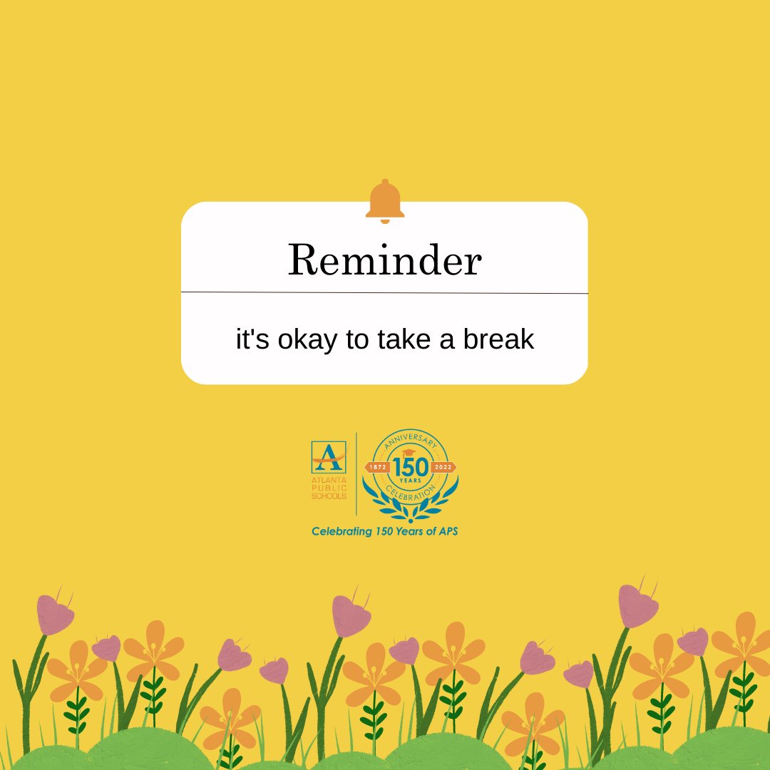 apsupdate's tweet photo. It's officially Spring Break. Enjoy your time off APS Family! 💐 https://t.co/eoQWxc5yqm