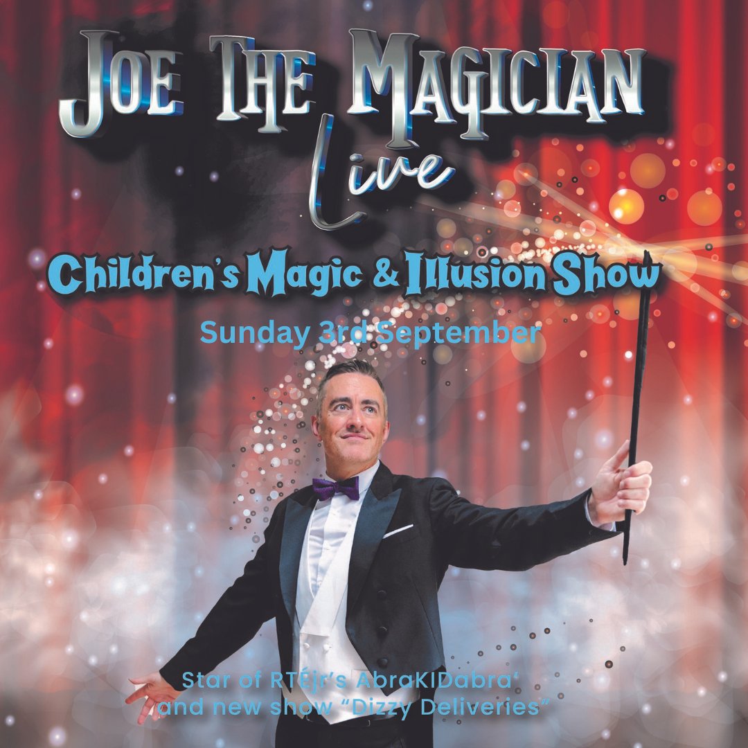 It’s Joe the Magician from RTÉjr! And he’s bringing his spectacular children’s comedy magic and illusion show to the Mullingar Arts Centre for one spectacular afternoon of mind boggling fun on Sunday 3rd September! Tickets and Info: mullingarartscentre.ie/index.php/revi… | 04493 47777