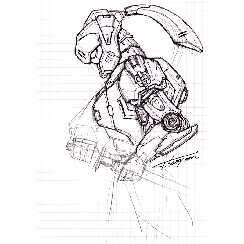 TDF_design's tweet image. 【Sword Master Robot】
It has both of Japanese image and European.

【剣豪ロボ】
和洋折衷のイメージ。

Robot Rough Design 242
#ROBOT #RobotDesign