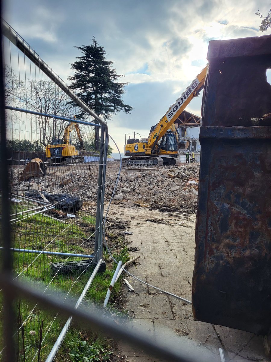 The last remnants of Mais House will go shortly and the prominence of the site is clear, with unobstructed views across the North Downs.