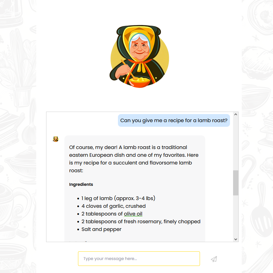 A screenshot of the chat feature on BabaSelo.com