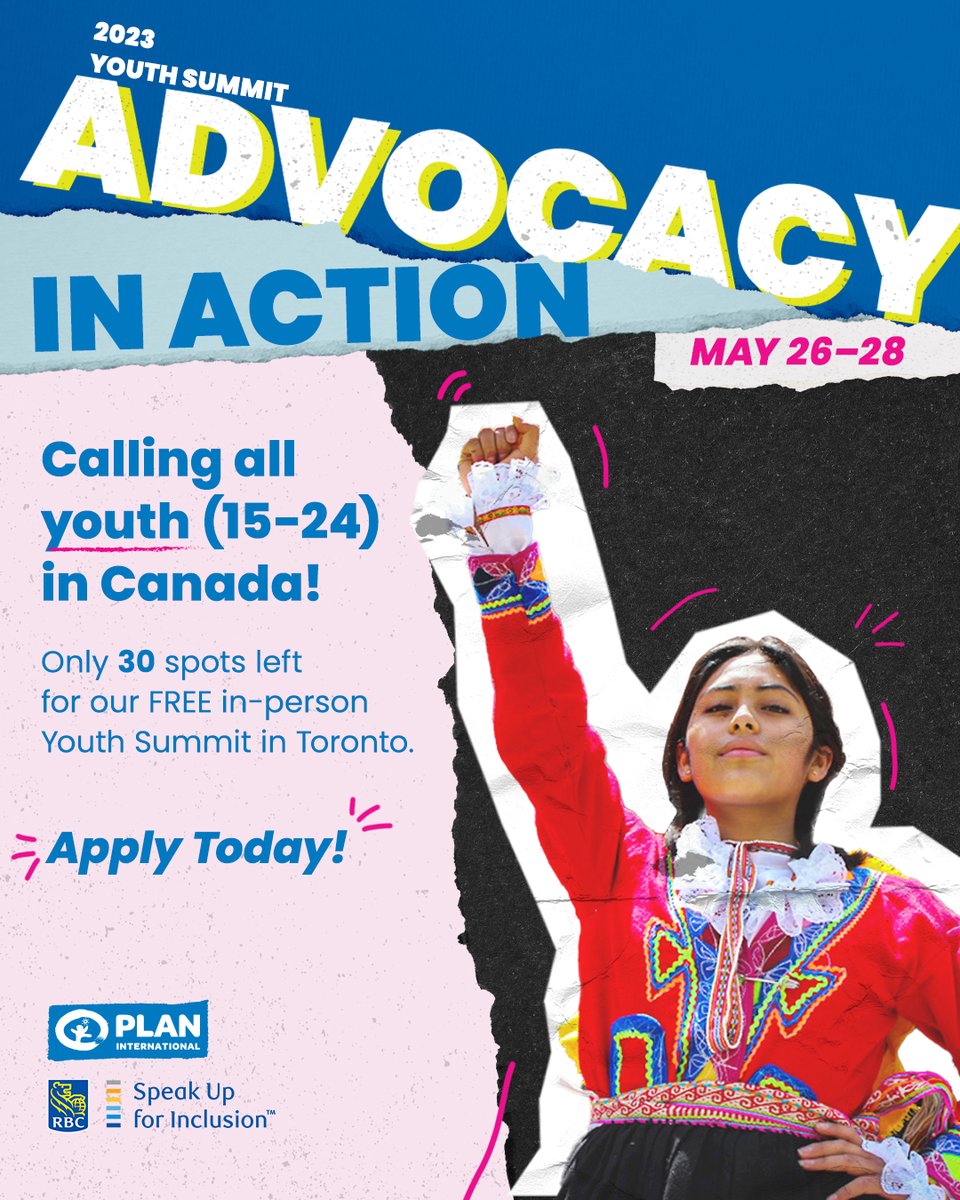📢 Calling all young changemakers in Canada: here’s an opportunity you won’t want to miss! 

📝Applications now open for the in-person <a href="/PlanCanada/">Plan Int'l Canada</a> Youth Summit from May 26-28!

🚨Only 30 spots left - apply by April 17: bit.ly/2023-Plan-Inte…

#YouthLeadership #YouthOpportunities