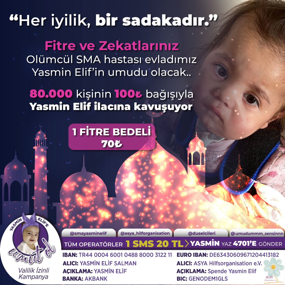 Ramazan Ayı Fitreleriniz İle Yasmin Bebeğe Nefes Olalım Türkiye