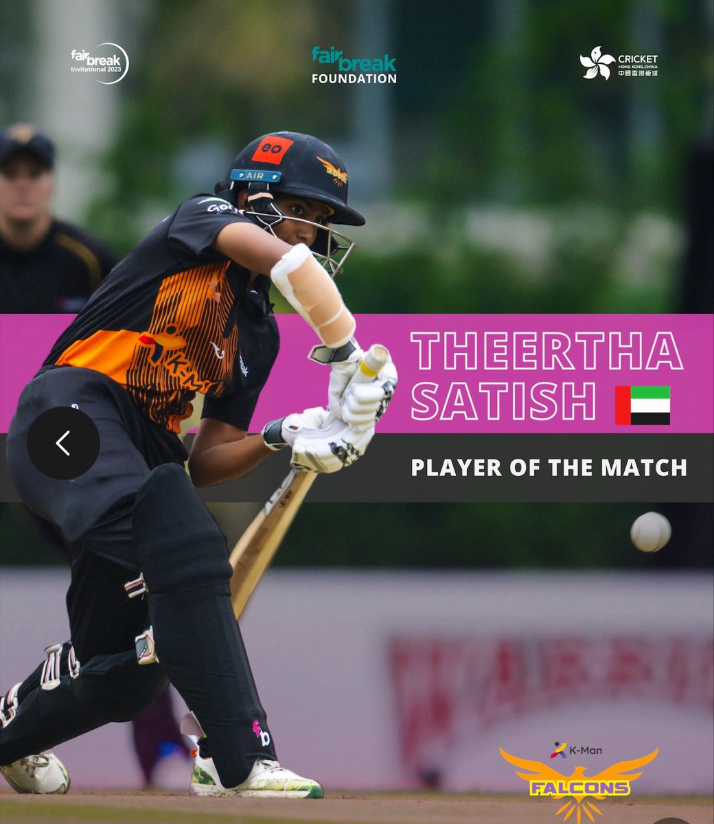 kmanventures's tweet photo. Theertha was outstanding today! 👏🏼 Go Falcons! 150/6 🦅 @TS1604 @kmanventures
#fairbreakmovement #Cricket #FBI23 #Twenty20 #CricketNews #CricketLover #falconsflutter https://t.co/TupdKSb5Re