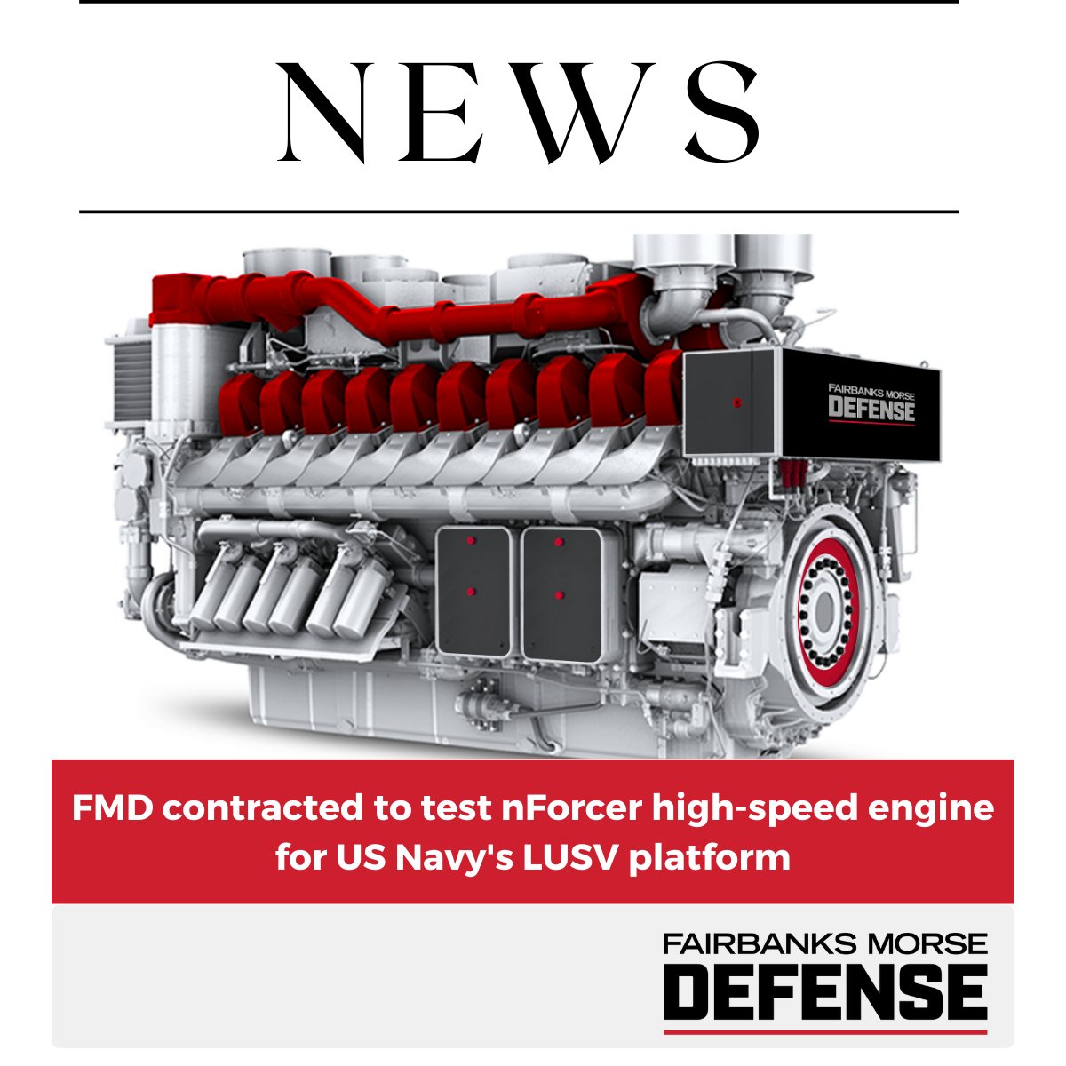 FairbanksMorse's tweet photo. We have been contracted to test an nForcer high-speed engine to qualify for the U.S. Navy's LUSV platform. To qualify, the engine will perform for a minimum of 720 hours without human intervention. Read more  - https://t.co/HtXA4VuUwF

#stackingthedecks #LUSV #SAS2023 https://t.co/Z1POo0jgSH
