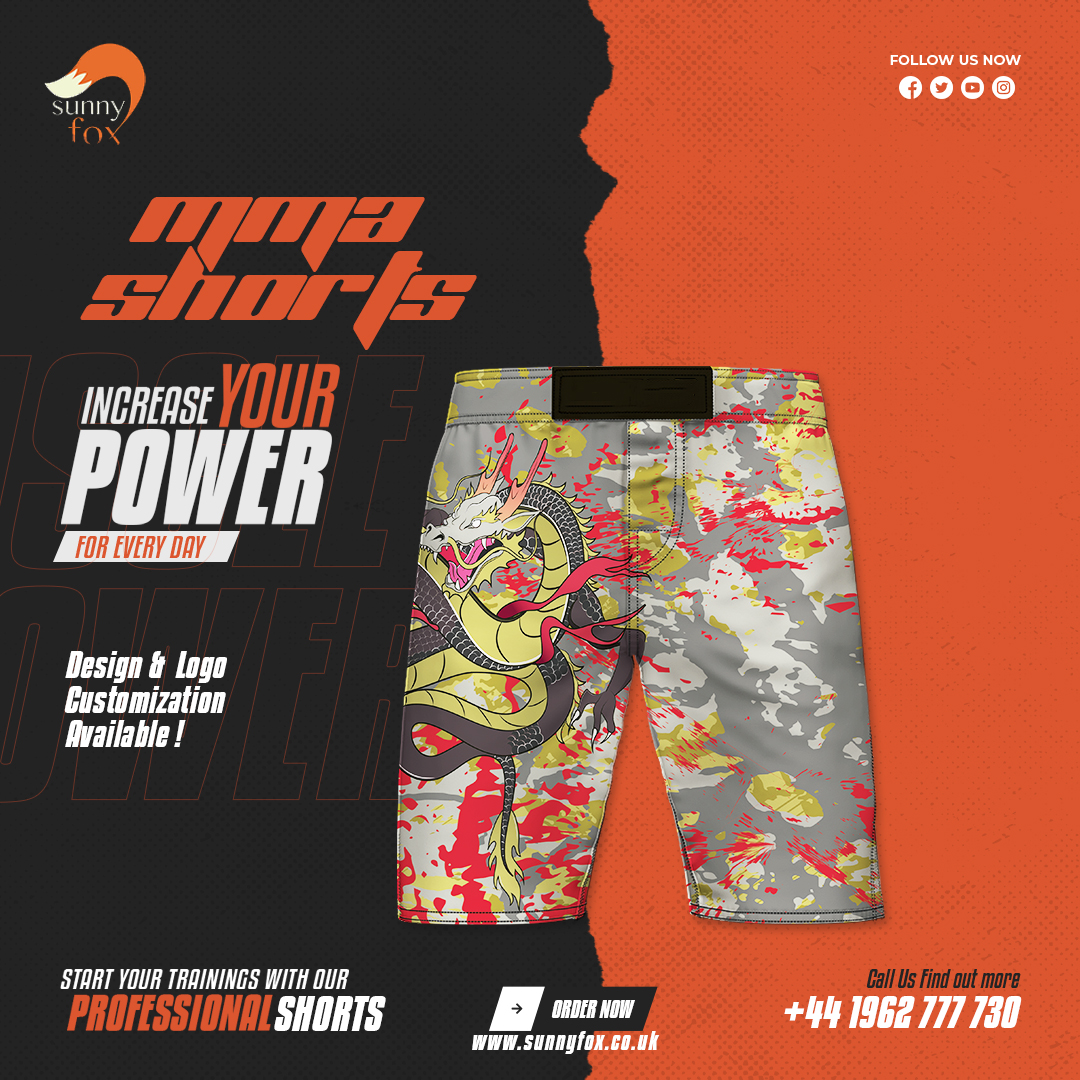 Looking for premium quality MMA shorts that will help you strive for greatness in your training and fighting sessions? Look no further than Sunnyfox.

Our custom MMA shorts are designed with the highest quality materials to ensure they are long-lasting and durable in use.