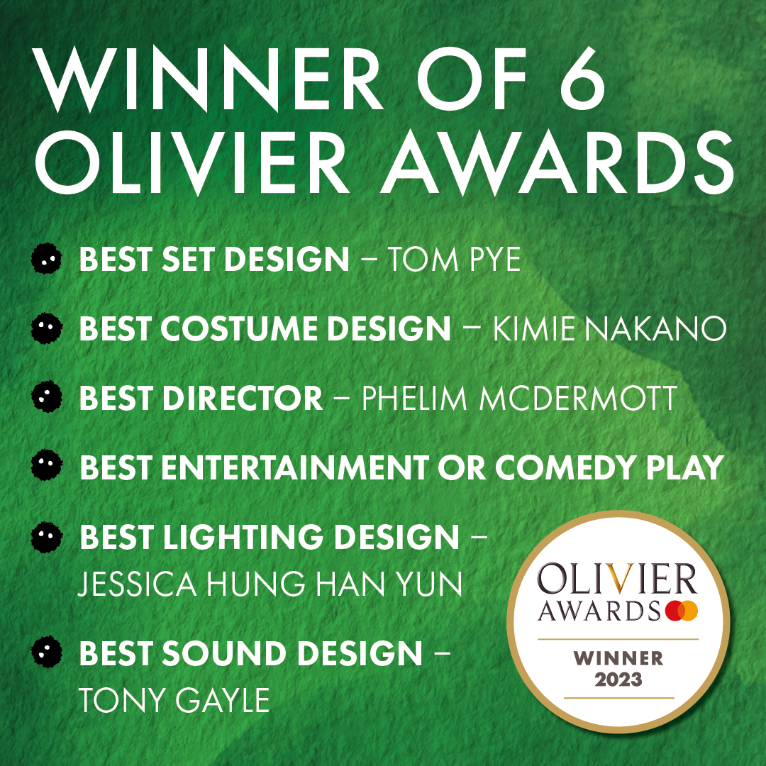 TheRSC's tweet photo. A huge congratulations to everyone in the @totoro_show team for a brilliant SIX wins at the #OlivierAwards 👏✨ 

We can’t wait for My Neighbour Totoro to return to @BarbicanCentre later this year 🙌💚

#FindYourSpirit https://t.co/H8CF6UQzz5