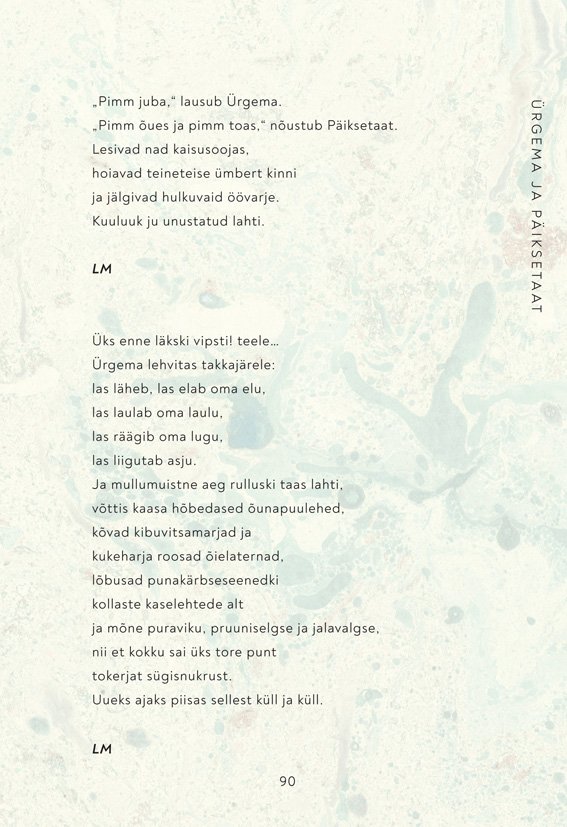 Lea Mändmets ja Lriit Kelderi värsikogumik “Ürgema ja päiksetaat” (2019). torekirjastus.ee/pood/urgema-ja…