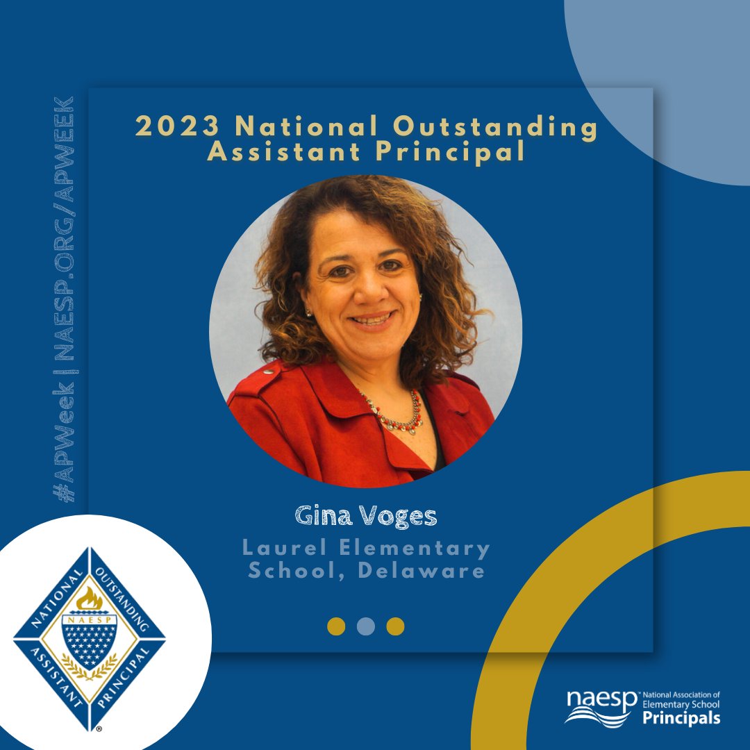 Congratulations to Gina Voges of Laurel Elementary School for being recognized as a 2023 National Outstanding Assistant Principal! Read her best practices as an AP at naesp.org/spotlight/gina…. #APWeek #NOAP @NAESP