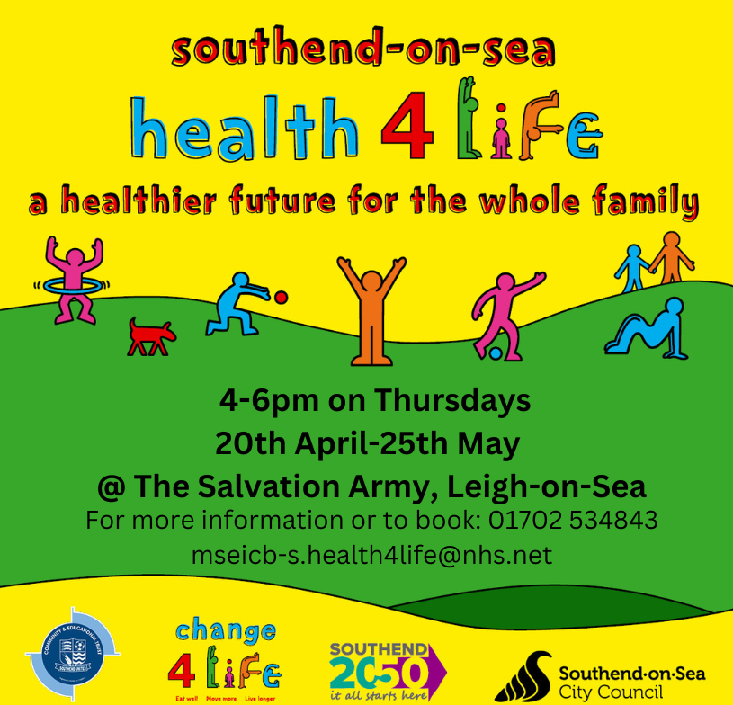 PHSouthend's tweet photo. Our Health4Life Programme has spaces available in new cohorts which start in the Summer Term. If you would like to take steps in making a positive change for your family, please contact us using the details below. https://t.co/4QzQ3Y3Q1C