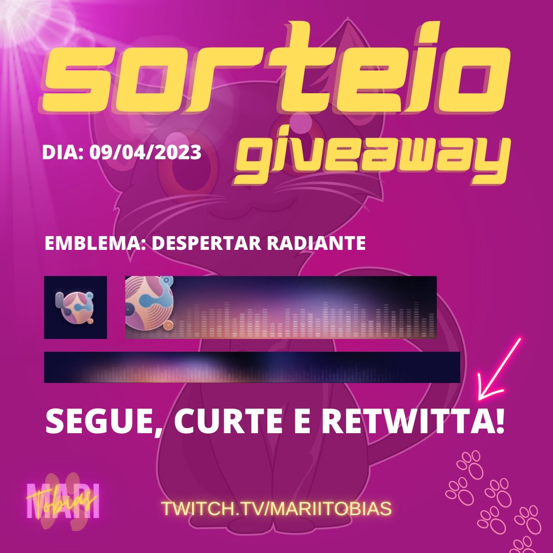 ttvmariitobias's tweet photo. E aí, queridos(as)!  Chegou o momento tão esperado, EMBLEMA EXCLUSIVO!Pra participar é só SEGUIR, CURTIR E RETWITTAR!  E esse é só o primeiro!  #sorteio #giveaway #destiny #emblema https://t.co/j4k4svDaE7