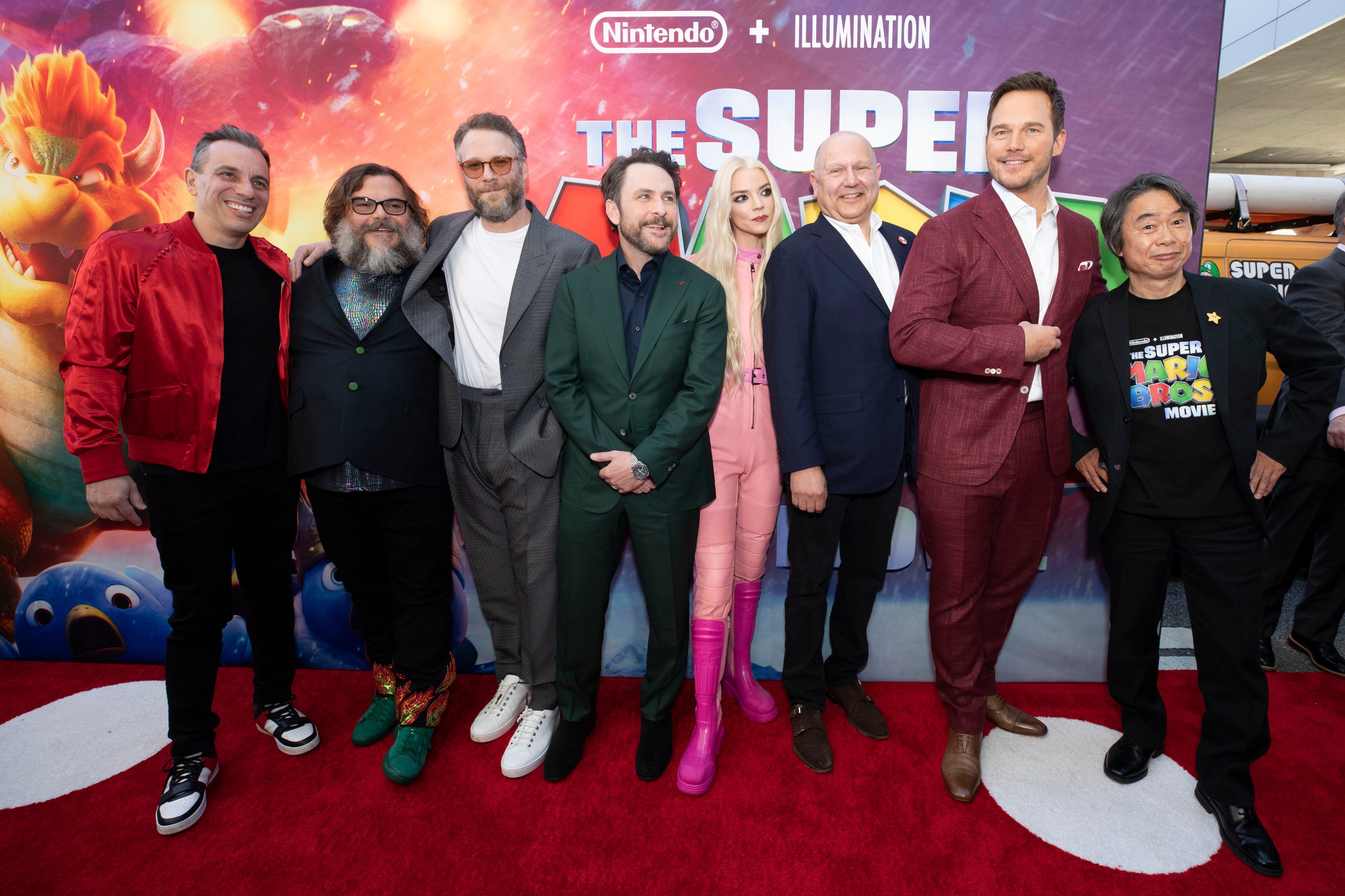 The Game Awards on X: The cast of the #SuperMarioBrosMovie with Shigeru  Miyamoto at the world premiere.  / X