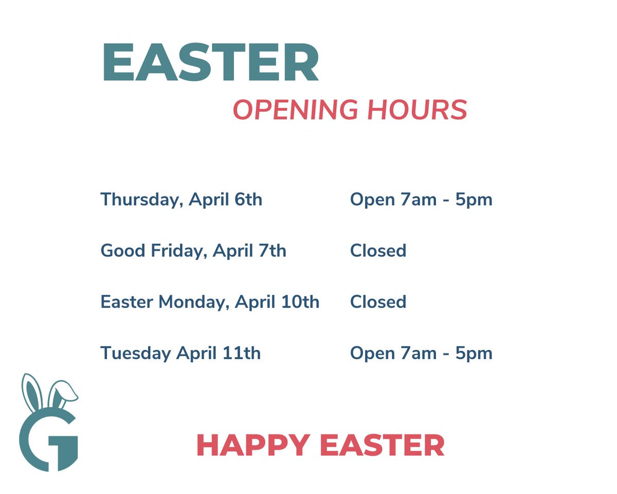 We hope you'll enjoy your 4-day weekend, but don't spend it all on catching up on your personal home improvement projects! 🧰

We will be closed for the bank holiday as below and our team will be back on Tuesday to take your orders.

Happy Easter 🐣