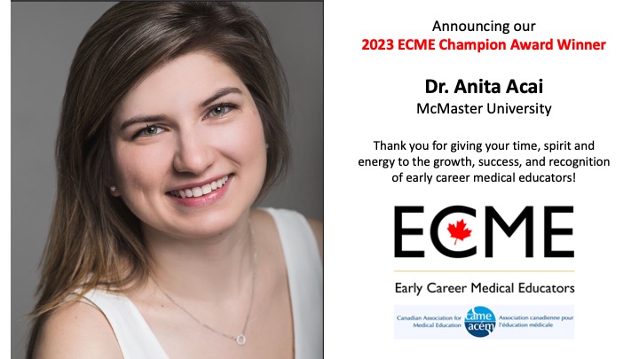 TimVDube's tweet photo. Congrats to the 2023 @ECMEcan award winners!

Mentor: 
@kevineva72 Dr. Kevin Eva
Champion:
@anita_acai Dr. Anita Acai
@marceau_melanie Dr. Mélanie Marceau

Thank you for making a positive difference and inspiring others! #MedEd 

@cameacem award event at #ICAM2023 on April 17! https://t.co/fFCAkVgyOo