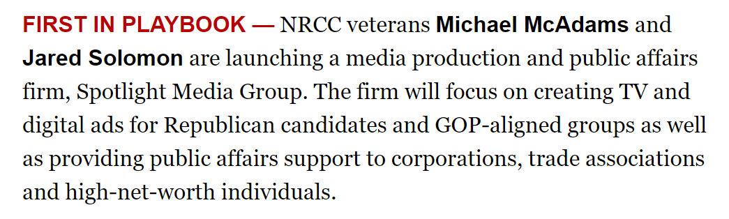 Very pumped to partner with <a href="/Jared_Solomon/">Jared Solomon</a> in our new venture Spotlight Media Group (<a href="/theslmg/">Spotlight Media Group</a>)

Check it out >>>

theslmg.com/new-nrcc-veter…