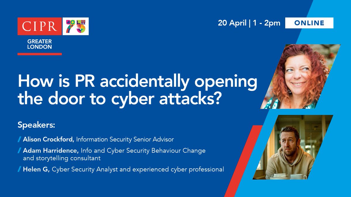 How is PR accidentally opening the door to cyber attacks? Find out how to find and stem gaps in your practice. Webinar 20 April 2023. eventbrite.co.uk/e/cipr-glg-pr-…