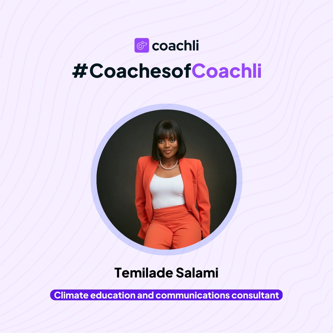 useCoachli's tweet photo. This week's #CoachesofCoachli spotlight ✨ is Temilade Salami (@theglobaltemi)
As a consultant, Temilade works with organizations, schools, and communities to raise awareness and promote action on climate change and sustainability. https://t.co/7vsauWagDq