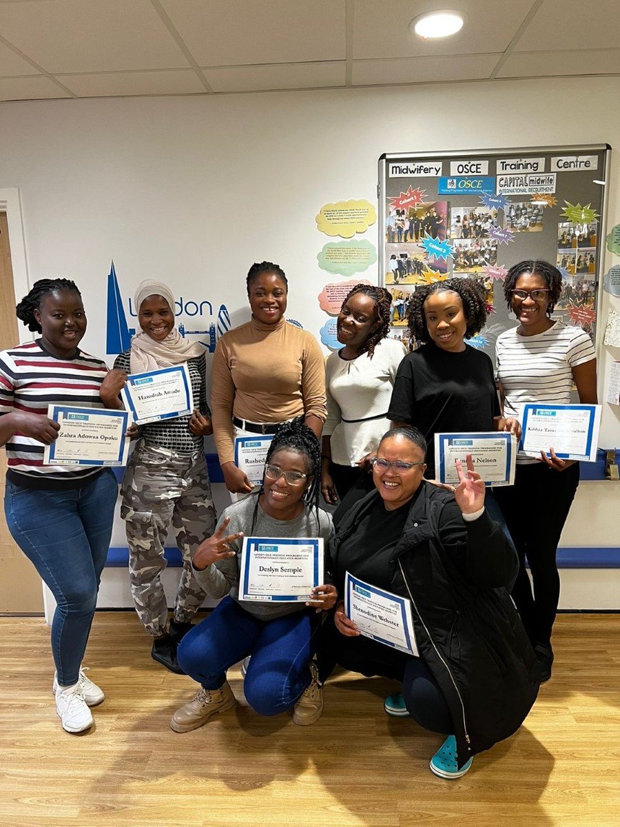 Congratulations to cohort 13 for completing their OSCE training at @NorthMidNHS. Wishing you all the best for your exams. @NicoleCNHS @SarahHa88622902 @AdeolaFilani @SBryden2 @SoelaTown @PrinceKingInneh @TeamMidwife @KingsCollegeNHS @uclh @WestHertsNHS