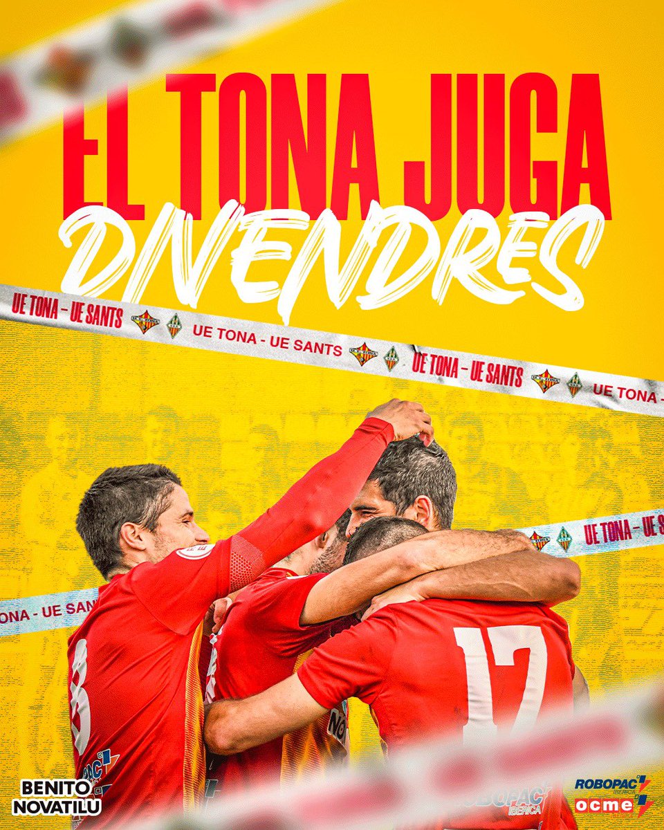 EL TONA JUGA DIVENDRES🔥

Indispensable guanyar a casa amb tots vosaltres 🫡

Rebem la visita d’un rival directe com la <a href="/uesants/">UE Sants</a> 🔝

#SomHiTona #TonaSants #3RFEF5