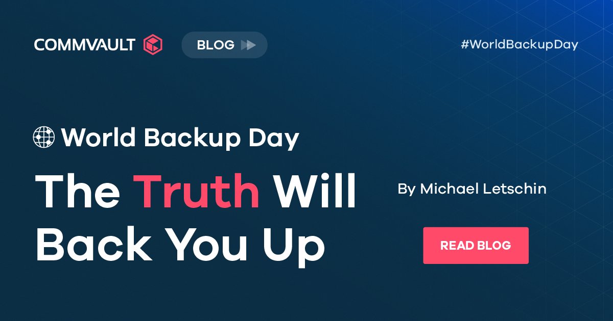 Don't let #dataprotection be boring! Celebrate #WorldBackupDay with #Commvault and have some fun while discovering the truth about securing your #data - ow.ly/uM5L104BeLs