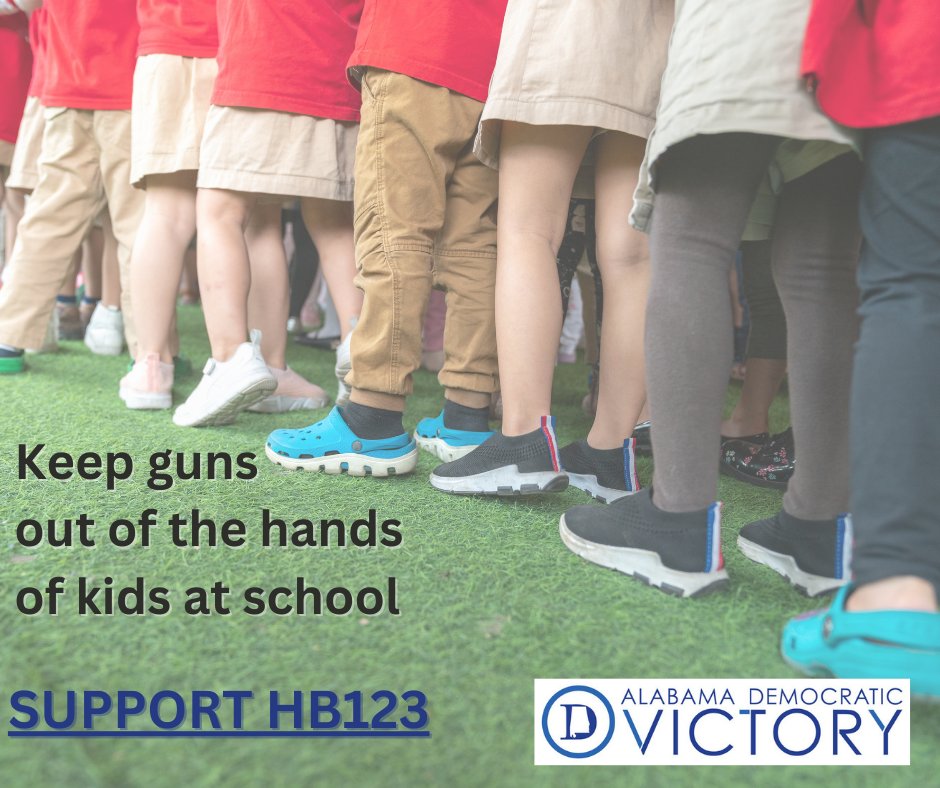 DemVictoryAL's tweet photo. We support Rep. Drummond's HB123 to hold parents responsible for not securing their guns if their child brings them to school. #GunSafety #ALLin4AL #ALLin4U #alpolitics https://t.co/JxN61B1RxN