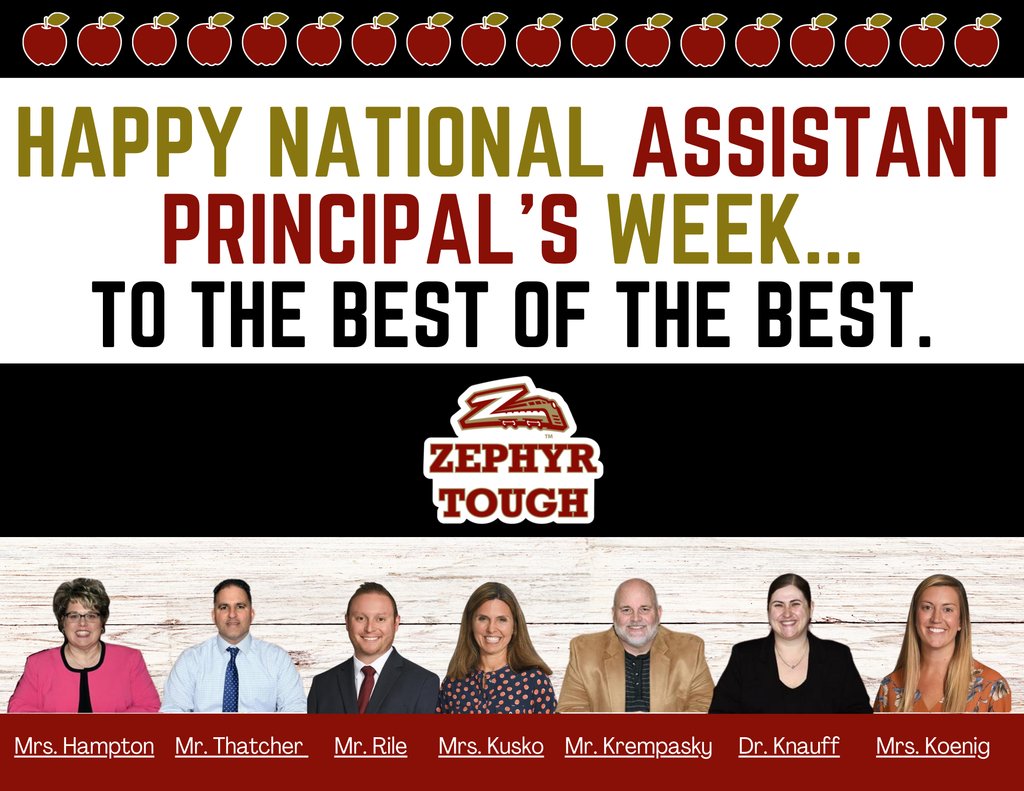 Happy National Assistant Principal's Week to the Best of the Best! #zephyrtough #thanksforallyoudo #YouAreAmazing