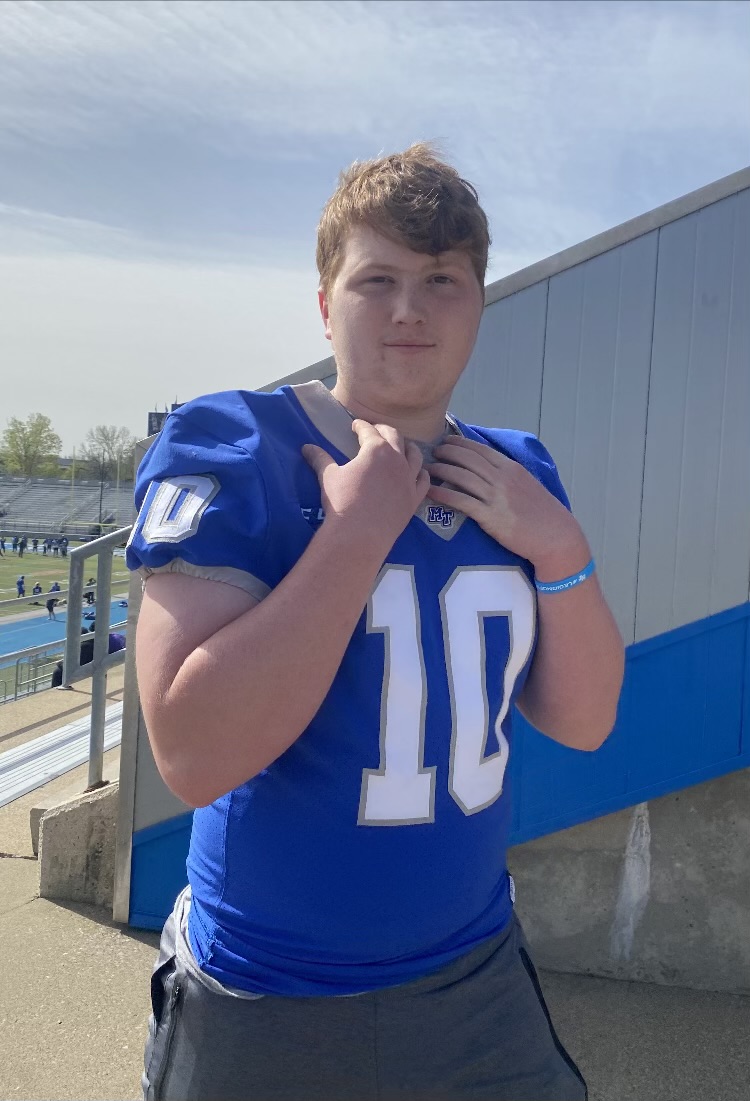 RossviewFTBL's tweet photo. Congratulations to Class of 2026 kicker @mickcasto on getting to visit @MTSUFOOTBALL this past weekend. Great things to come in the future for this fine young man. #WorkYourCraft #RossviewFootball #HawkBall https://t.co/xX1lmczM1p