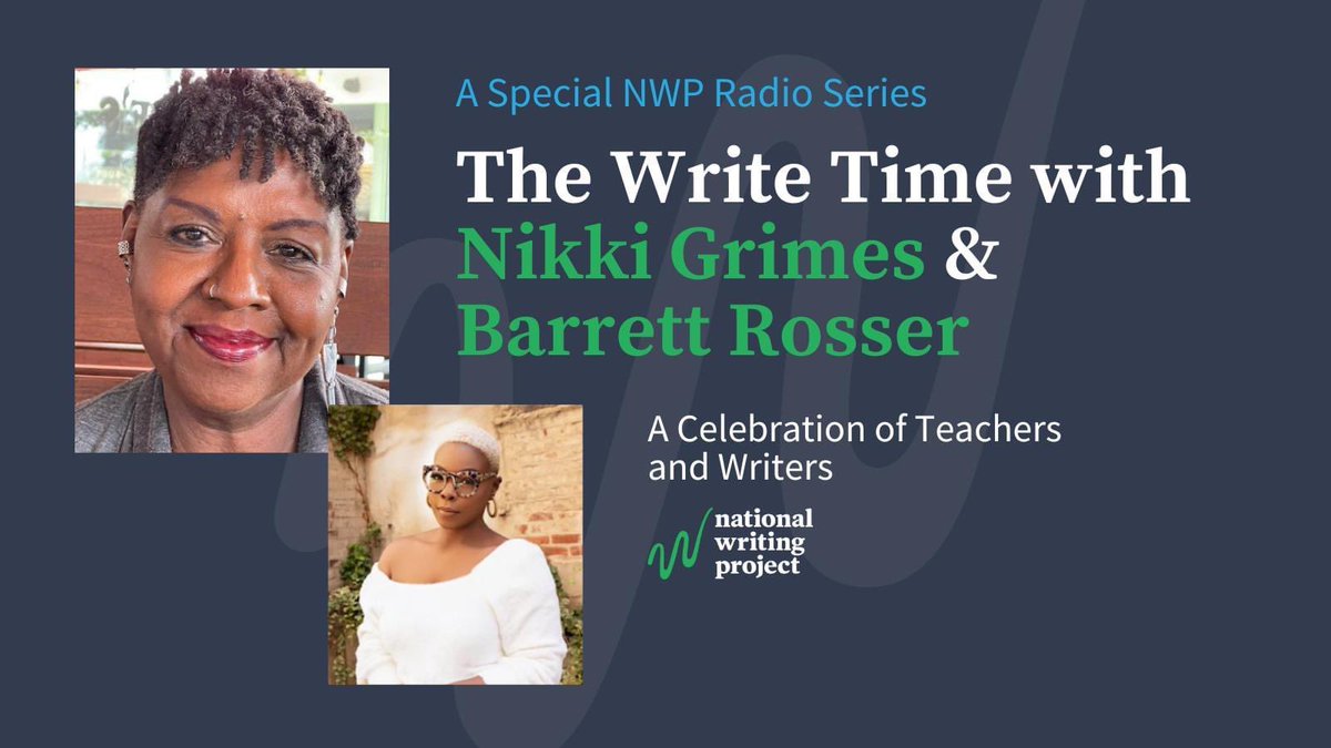 We can’t wait to tune in to <a href="/writingproject/">Writing Project</a>’s “The Write Time” with Nikki Grimes &amp; @MsBRosser
Tuesday, April 4, 7pm ET

youtu.be/ZUxPDuKNOo0

#nwp <a href="/PennGSE/">Penn GSE</a>