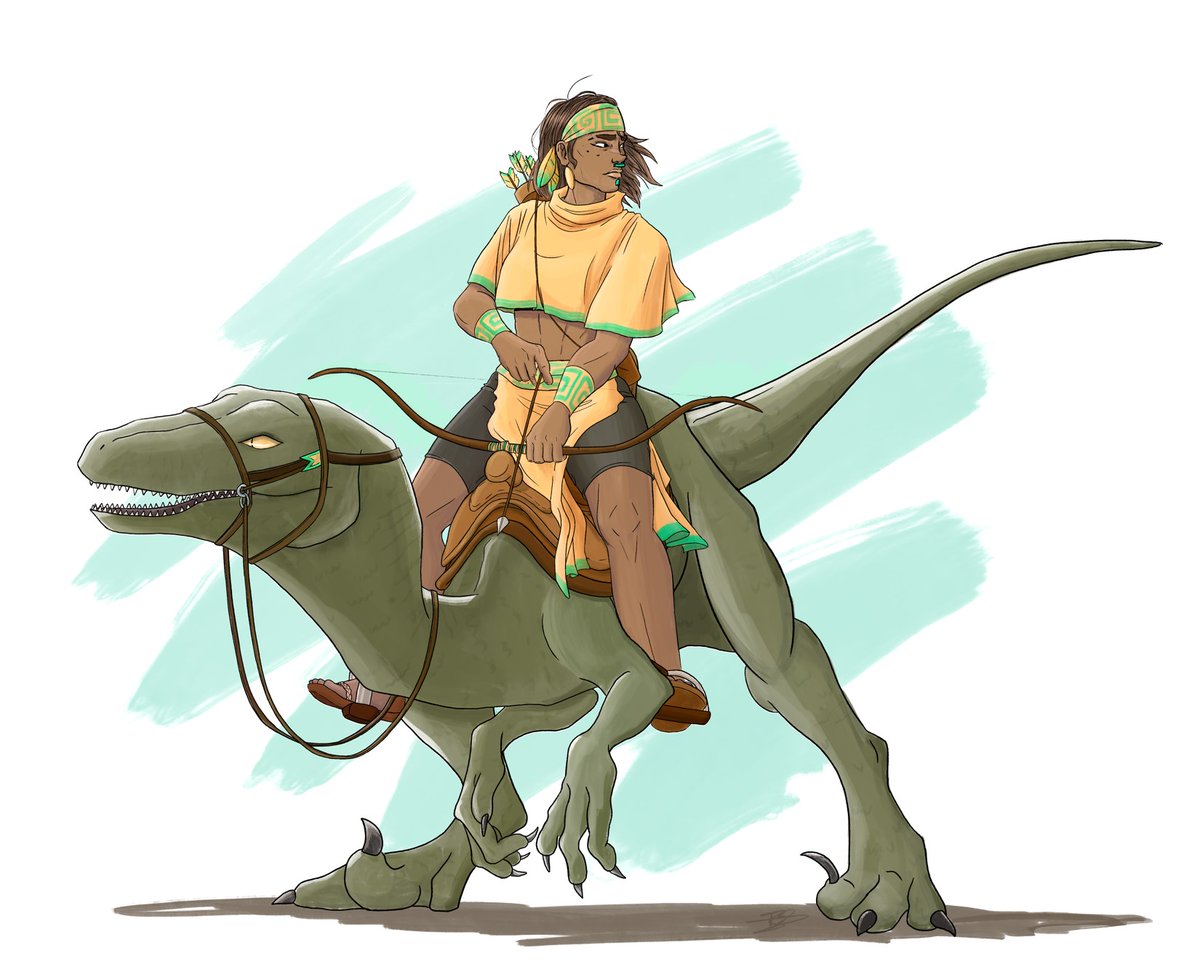 TykaBeumers's tweet photo. Another archer. This time on a velociraptor 🦖
.
.
#characterdesign #artforanimation #conceptart #illustration https://t.co/CWJESNWn5x