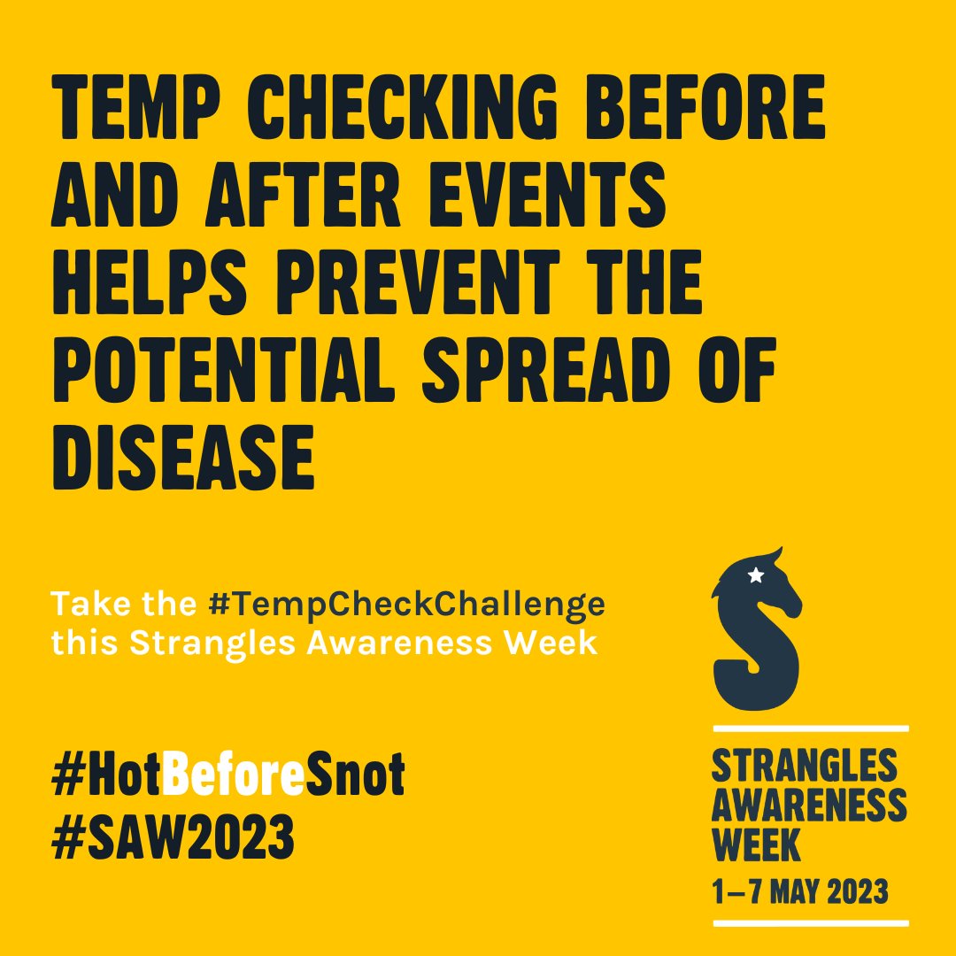 HicksteadEvents's tweet image. Keep on top of your horses health by including temperature checking as part of your pre and post event actions.

redwings.org.uk/strangles/hors…

@StranglesWeek 
#HotBeforeSnot
#SAW2023
#TempCheckChallenge
#StranglesAwarenessWeek