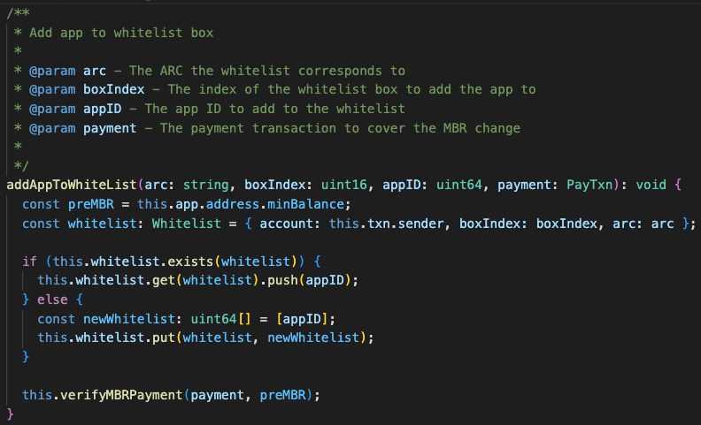 joe_polny's tweet photo. @jacopo851 @algodevs What do you mean by "fully integrate"? Right now it is 100% TypeScript code that is written. The difference is that it's compiled to TEAL with tealscript vs JS with tsc. For instance you can use objects and if statements as one would expect (unlike PyTeal) https://t.co/QNUOQzZyUw