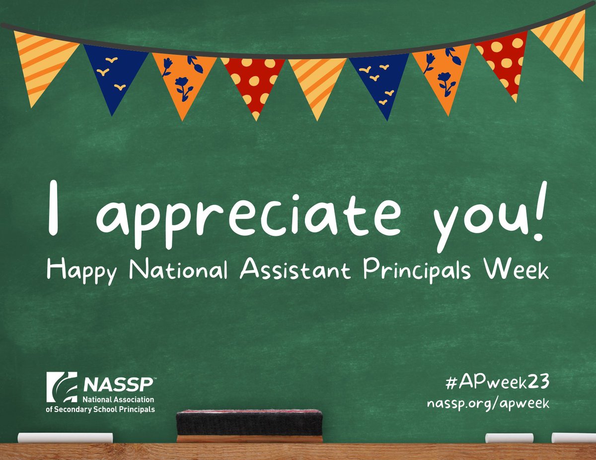 DrBradJohnson's tweet photo. Happy National Assistant Principals Week!  Thank you to all the AP's for your hard work and dedication!  We Appreciate You! https://t.co/MhOKBURrPn