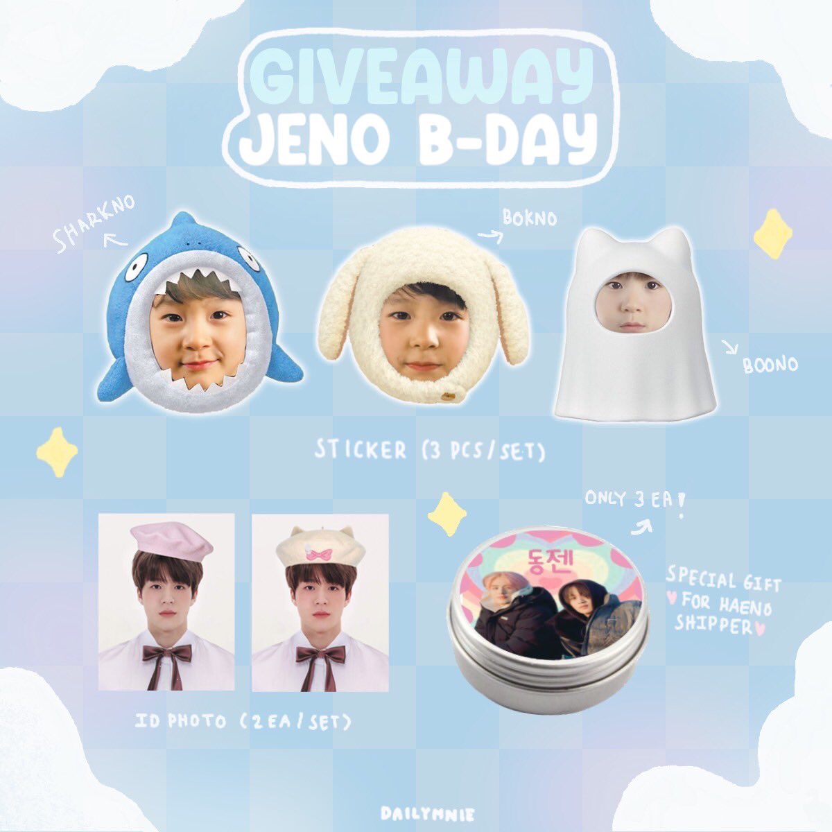 pls kindly rt  .◜◡◝  ࣪♡ྀི ˖ 
giveaway #jeno b-day

   🩵 only 10 set  🤍

★ date : 22/04 
★ time : 20:30
★ shipping fee : 35฿

&amp; siam 23/04 time : tba 

‧₊˚ more details in mt ‧₊˚ 

#HAPPYJENODAY