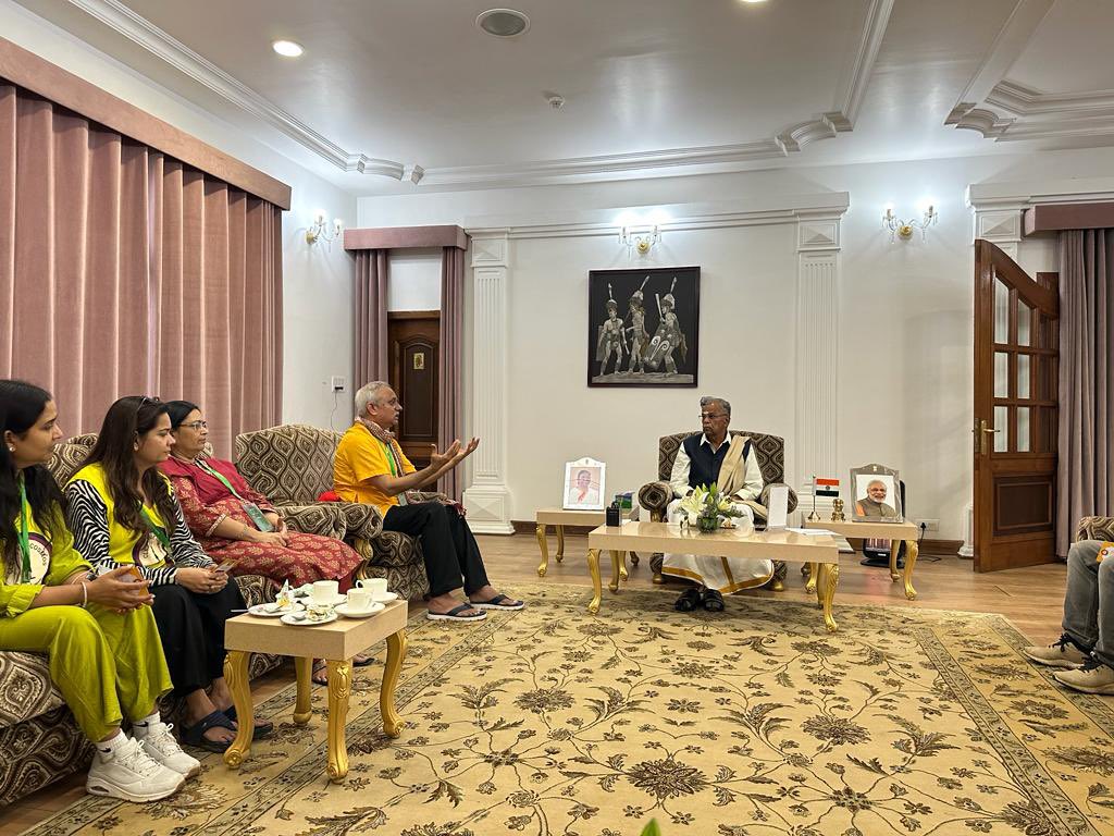 GurujiGuruma's tweet photo. Yesterday we met Honb’le #GovernorOfNagaland La . Ganesan reg promotion of #CleanTheCosmos (#CTC). He was highly appreciative of this initiative and assured to help promote it as much as possible. Thanks a lot to the hon’ble Governor. https://t.co/0LTbMT7azn