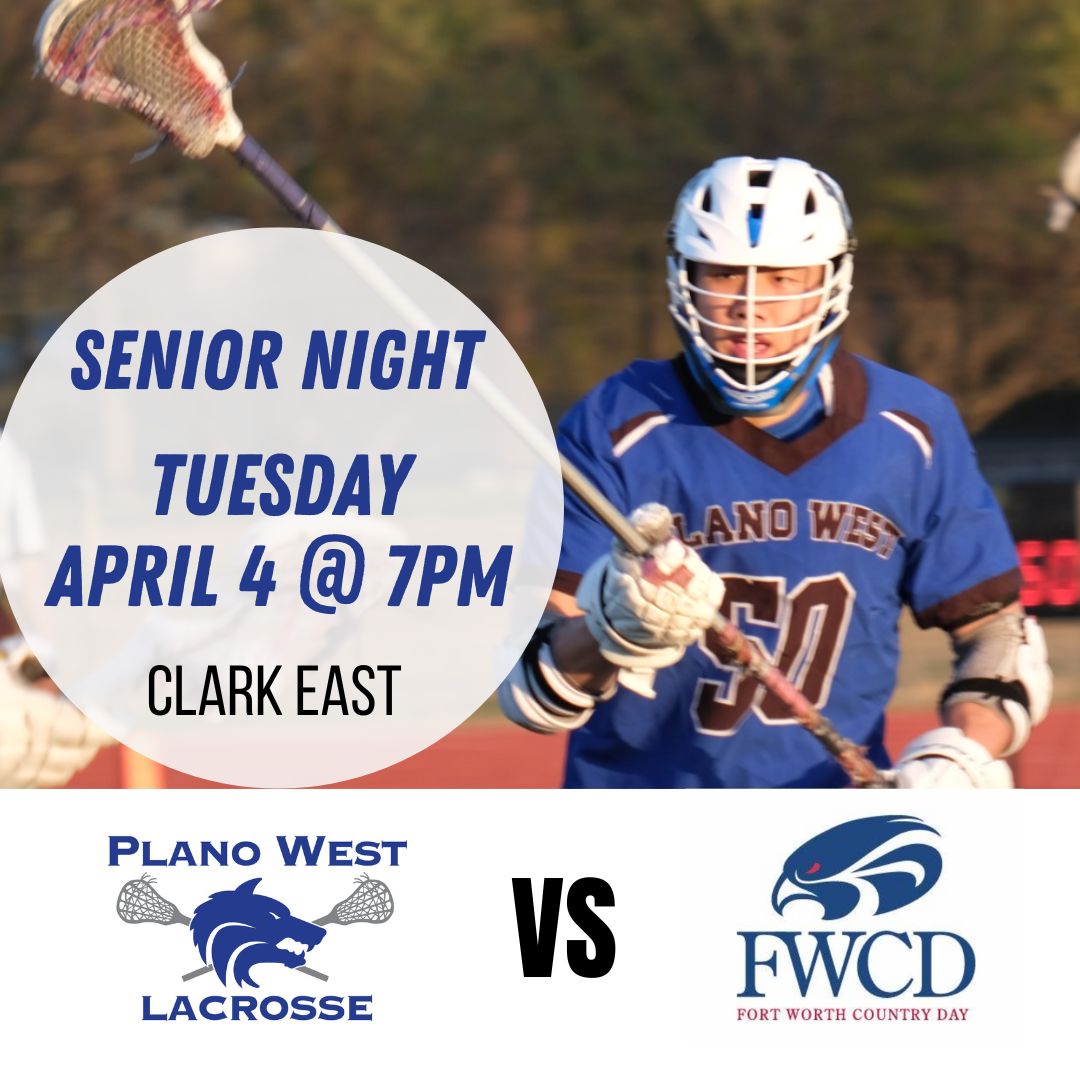 📣 Attention Plano West Lacrosse fans! 🥍🎉
Tomorrow, Tuesday, April 4th at 7pm, as we celebrate our amazing senior Dillon Kim on senior night! 🎓👏 Let's show Dillon how much we appreciate his hard work, dedication, and leadership throughout his lacrosse career at Plano West. 🙌