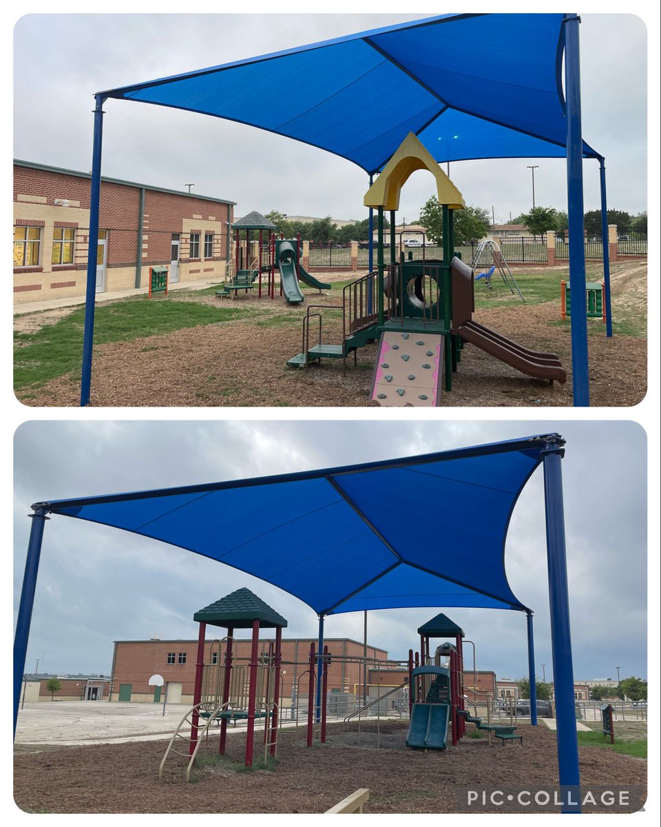 driggersadmin's tweet photo. @NISDDriggers would like to thank all Northside voters who approved the bond, allowing us to have shade structures installed over our playscapes. #KeepingCool. https://t.co/cwppwwrIuV