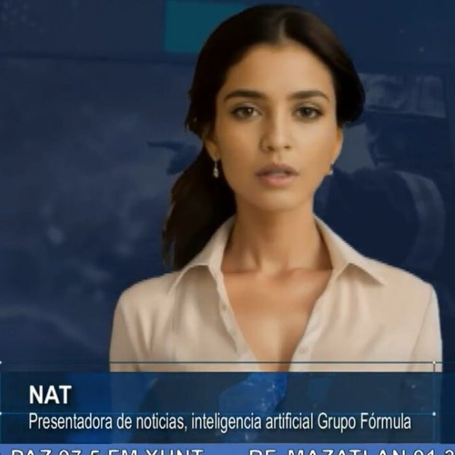 ElNecio_Cuba's tweet photo. 👀 Medio mexicano lanza a su presentadora de noticias creada con Inteligencia Artificial 🤖🇲🇽

👉 Se trata de NAT (Tecnología de Inteligencia Artificial Neuronal, por sus siglas en inglés Neural AI Technology), quien fue presentada como “la primera presentadora de noticias creada con Inteligencia Artificial (IA) en Latinoamérica” y ya ha aparecido en las distintas plataformas del consorcio de medios  Grupo Fórmula.

👉En una entrevista realizada por el periodista Joaquín López-Dóriga, la comunicadora virtual explicó que trabaja gracias “a una combinación de tecnologías avanzadas en procesamiento del lenguaje natural y aprendizaje automático para recopilar información de diversas fuentes, como agencias de noticias, periódicos, sitios web y redes sociales”.

👉 NAT se une a la tendencia de otros medios extranjeros de contar con presentadoras basadas en IA.

📎 techladotech