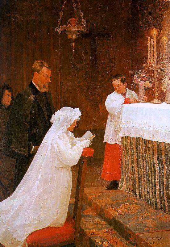 marymar49743095's tweet photo. Picasso, First Communion, 1896 https://t.co/GMY2tV4TOj