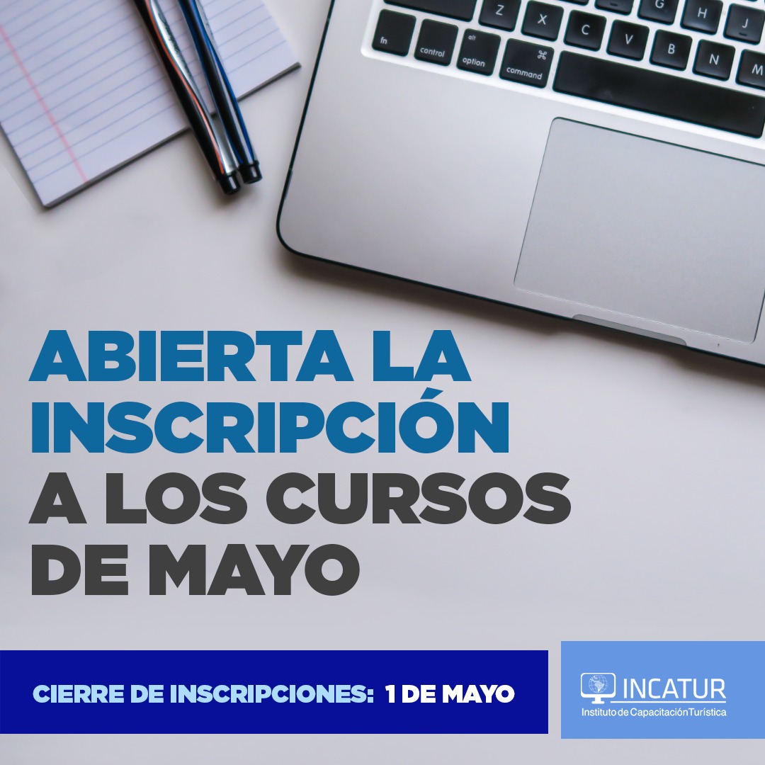 ¡Hoy comienzan las inscripciones para mayo! Tenés tiempo hasta el 1/5.

↪️ Comenzamos el 8/5

Más info en ➡️ capacitacion@incatur.org.ar

#IncaturTeCapacita #turismo #AgenciasDeViajesYTurismo #Innovación #Actualización #Formación #Capacitación